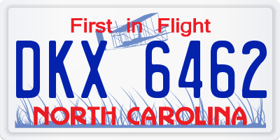 NC license plate DKX6462