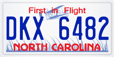 NC license plate DKX6482