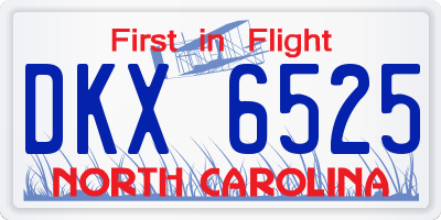 NC license plate DKX6525