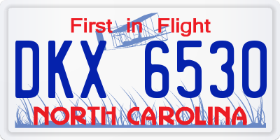 NC license plate DKX6530