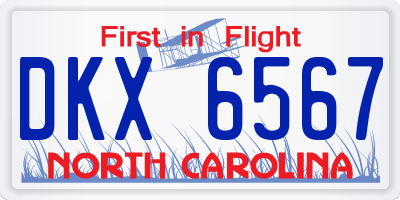 NC license plate DKX6567