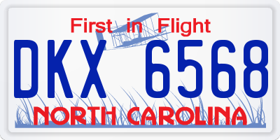 NC license plate DKX6568