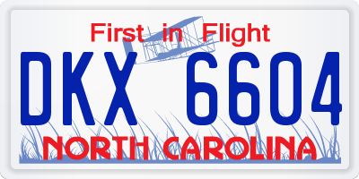 NC license plate DKX6604