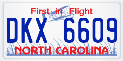 NC license plate DKX6609