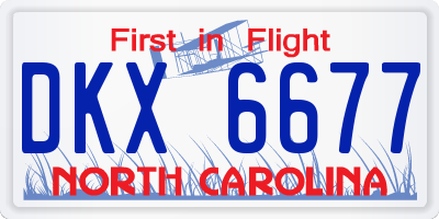 NC license plate DKX6677