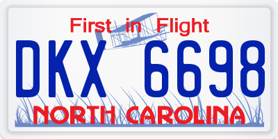 NC license plate DKX6698