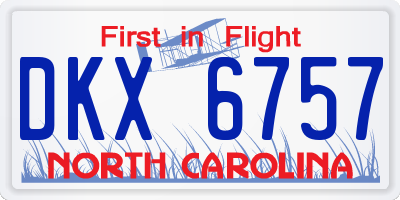 NC license plate DKX6757