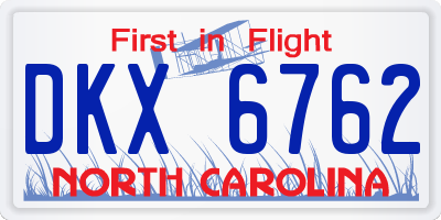 NC license plate DKX6762