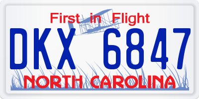 NC license plate DKX6847