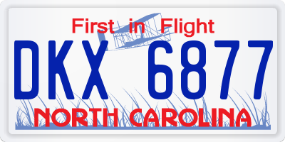 NC license plate DKX6877
