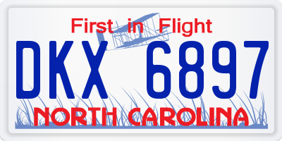 NC license plate DKX6897
