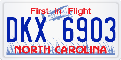 NC license plate DKX6903