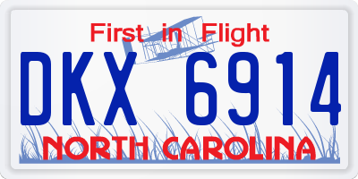 NC license plate DKX6914