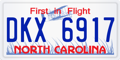 NC license plate DKX6917