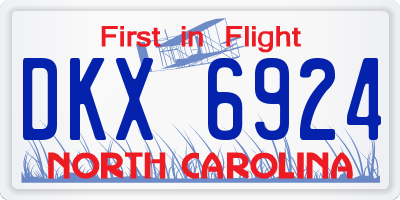 NC license plate DKX6924
