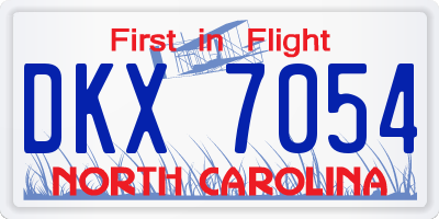 NC license plate DKX7054