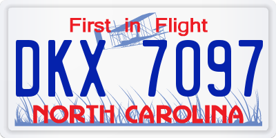 NC license plate DKX7097