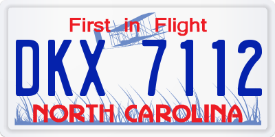 NC license plate DKX7112