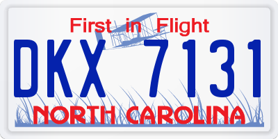 NC license plate DKX7131
