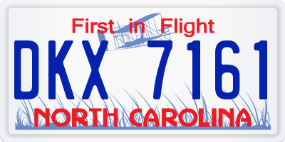 NC license plate DKX7161