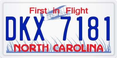 NC license plate DKX7181