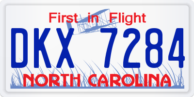 NC license plate DKX7284
