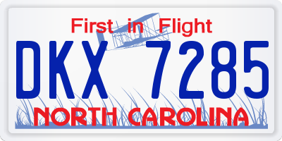 NC license plate DKX7285