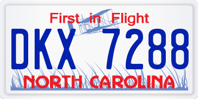 NC license plate DKX7288