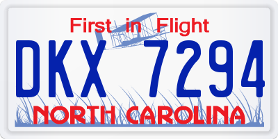 NC license plate DKX7294