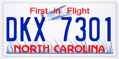 NC license plate DKX7301