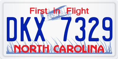 NC license plate DKX7329