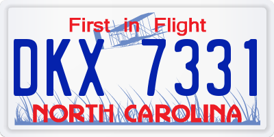 NC license plate DKX7331