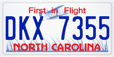 NC license plate DKX7355