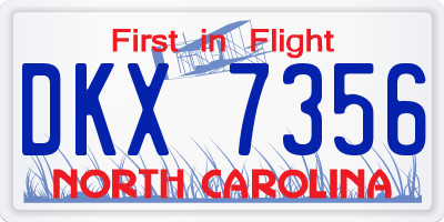 NC license plate DKX7356