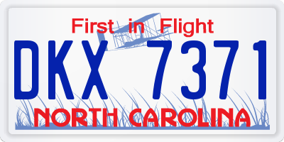 NC license plate DKX7371