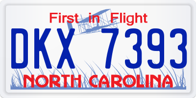 NC license plate DKX7393