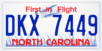 NC license plate DKX7449