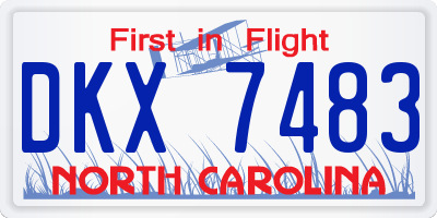 NC license plate DKX7483
