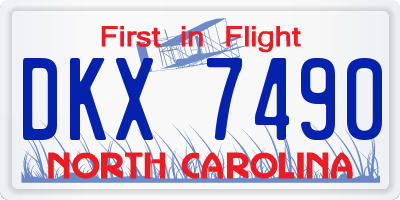 NC license plate DKX7490