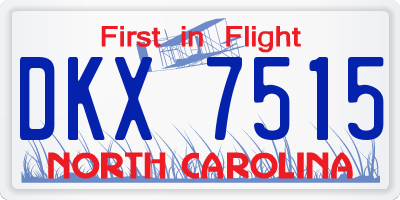 NC license plate DKX7515
