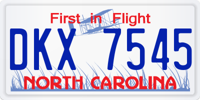 NC license plate DKX7545