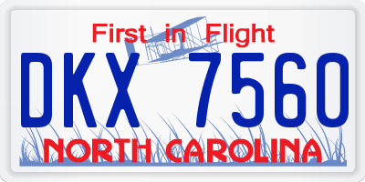 NC license plate DKX7560