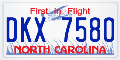 NC license plate DKX7580