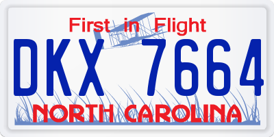NC license plate DKX7664