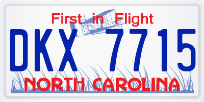 NC license plate DKX7715