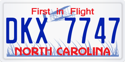 NC license plate DKX7747