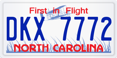 NC license plate DKX7772