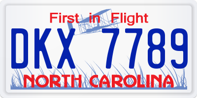 NC license plate DKX7789
