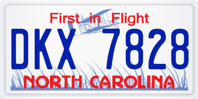 NC license plate DKX7828