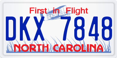 NC license plate DKX7848